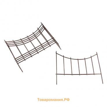 Ограждение декоративное, 60×410 см, 5 секций, металл, бронзовое, «Горизонталь»