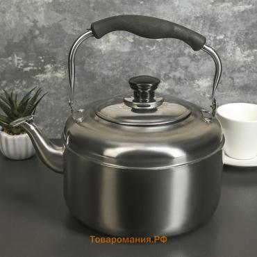 Чайник со свистком, 3.6 л, нержавеющая сталь, хромированный
