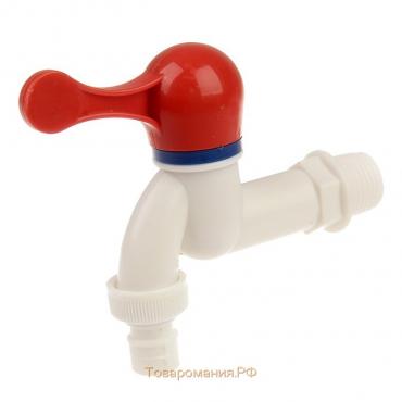 Кран, наружная резьба 3/4", для шланга 5/8" (16 мм), пластик, Greengo