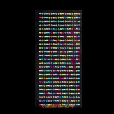 Стразы для декора, на клеевой основе, 9×15.5 см, d=3 мм, разноцветные