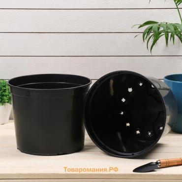 Горшок для рассады, 7.5 л, d=26 см, h=26 см, чёрный, Greengo