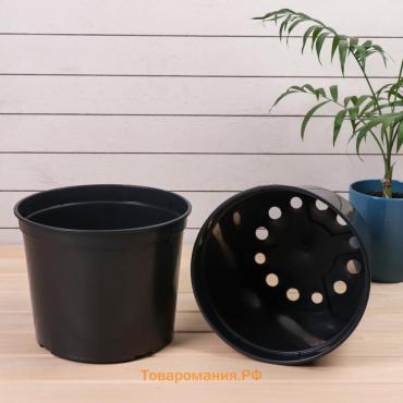 Горшок для рассады, 10 л, d=29 см, h=22.5 см, чёрный, Greengo