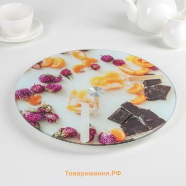 Подставка для торта вращающаяся  «Фруктовый лёд», d=32 см, стекло