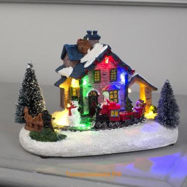 Светодиодная фигура «Рождественский поезд», 12х17 см, 5 LED, AААх3 (не в комплекте), свечение мульти