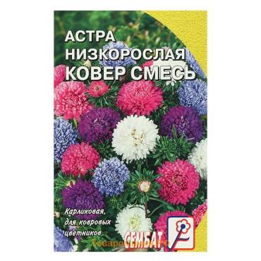 Семена цветов Астра "Ковер", низкорослая, смесь, 0,2 г