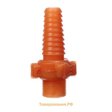 Штуцер, наружная резьба 3/4", под шланг 3/4" (19 мм) – 1" (25 мм), разъёмное соединение «Байонет», пластик, МИКС