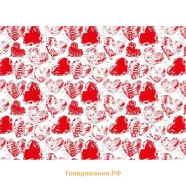 Бумага упаковочная глянцевая «Сердечки» , 100×70 см, 1 шт.