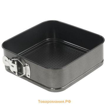 Форма для выпечки  «Элин. Квадрат», 24×6.5 см, разъёмная, антипригарное покрытие, чёрная